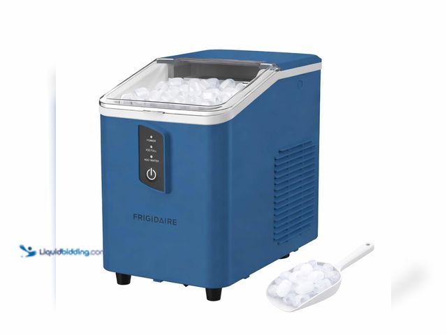 Lot 49-3559270 - FRIGIDAIRE Compact Countertop Ice Maker Machine, Produces 26 lb of Bullet Ice per Day, Blue. Model #...