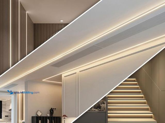 Lot 49-1513938 - 8 Pack Plaster-in LED Channel 6.6FT/2M Recessed Drywall Aluminum Strip Light Track with White Diffus...