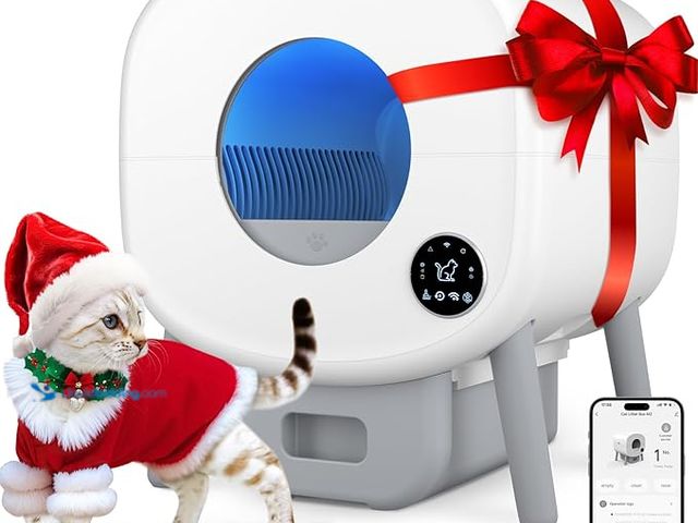 Lot 49-3480463 - Cumrige Self Cleaning Litter Box, Large Capacity Automatic Cat Litter Box Self Cleaning for Cats, Ap...