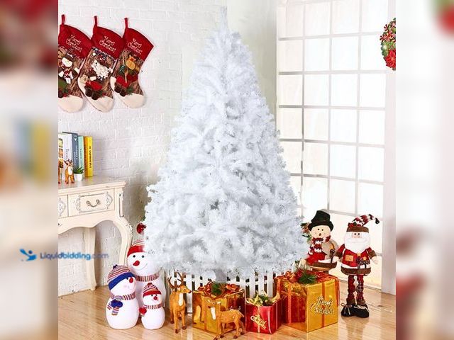 Lot 49-1547272 - Ktaxon 7.5ft White Christmas Tree Artificial Christmas Tree Seasonal Holiday Decoration w/ 1,500 Bra...