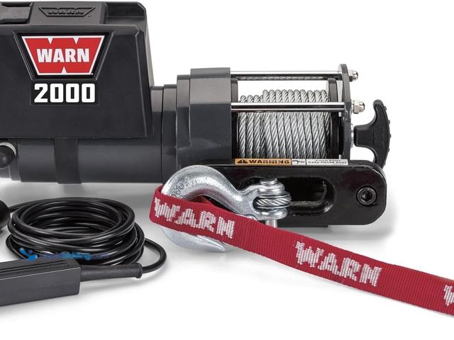 Lot 49-5410790 - WARN 92000 Vehicle Mounted 2000 Series 12V DC Electric Utility Winch with Steel Cable: 1 Ton (2,000 ...