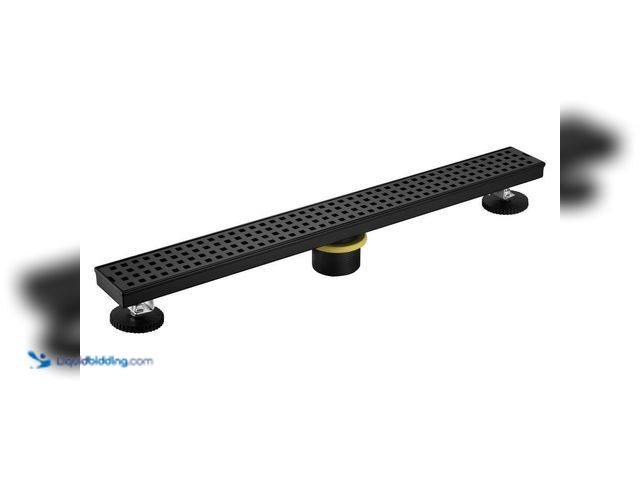 Lot 49-5435852 - LUXIER
24 in. Stainless Steel Linear Shower Drain with Square Pattern Drain Cover in Matte Black Un...
