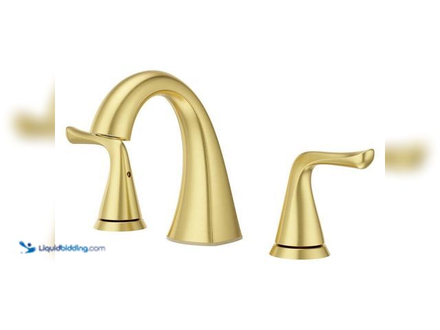 Lot 49-5412674 - Pfister Willa 8 in. Widespread 2-Handle Bathroom Faucet in Brushed Gold, Model#LF-049-MALBG, Unused.
