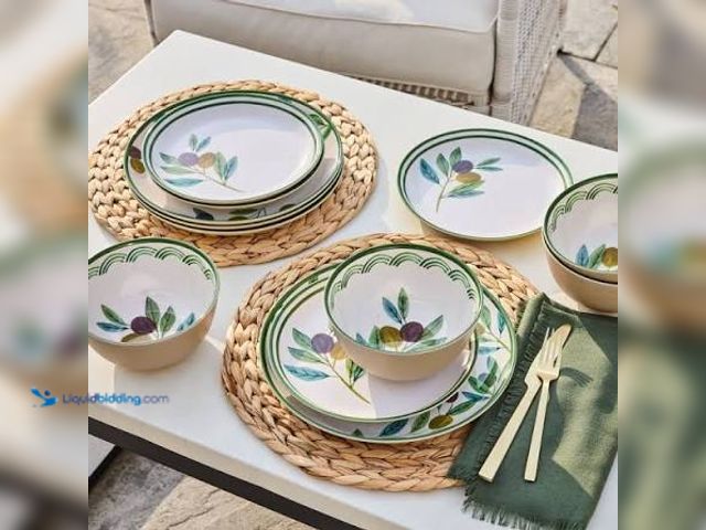 Lot 49-5545775 - BHG 12 Mel Dinnerware Set (Olive) Unused