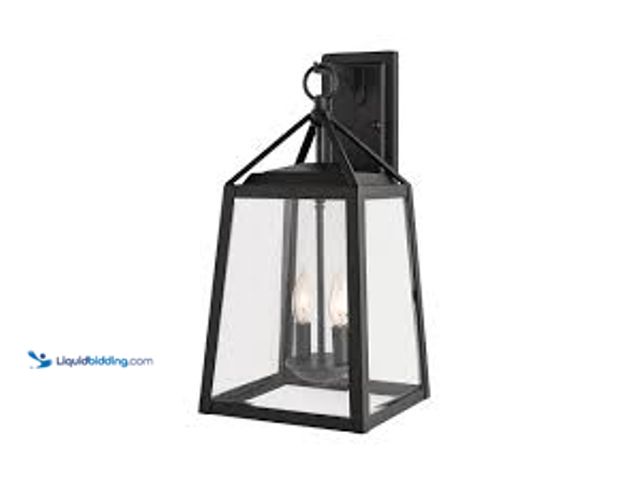 Lot 49-5407310 - Home Decorators Collection Blakeley 19.25 in. Transitional 2-Light Black Outdoor Wall Light Fixture ...