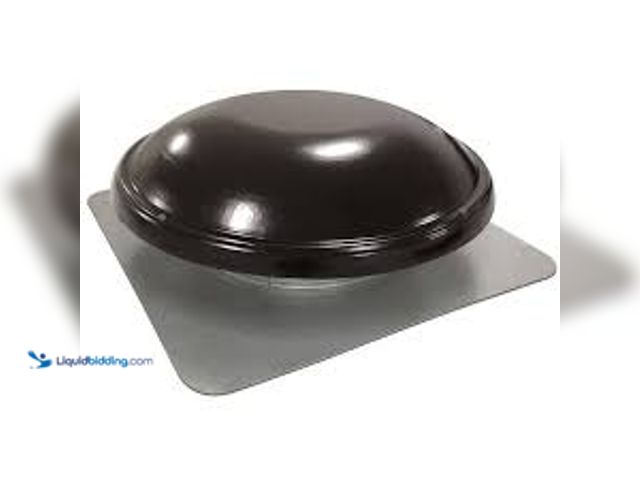 Lot 49-5438101 - Master Flow 1250 CFM Black Power Roof Mount Attic Fan. Model # ERV5BL. Unused
