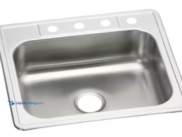 Lot 49-1518190 - Glacier Bay 25 in. Drop in Single Bowl 22 Gauge Stainless Steel Kitchen Sink Model # HDSB252274. Unu...