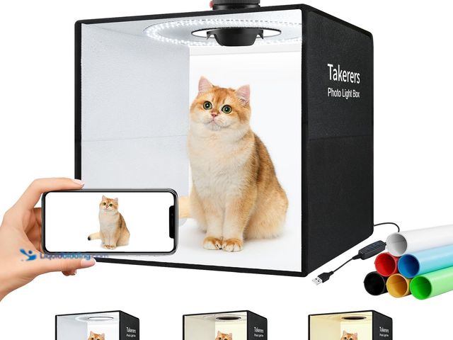 Lot 49-5572017 - Takerers 16"x16"x16" Photo Studio Light Box Photography Booth with 120 LEDs, 3000-5700k Adjustable, ...
