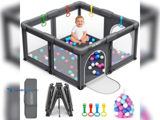 Lot 49-5545066 - OCATO Baby Playpen: Portable Playpen for Babies and Toddlers Baby Play Yard Fence Area with Anti-Sli...