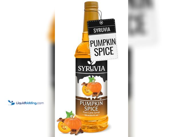 Lot 49-5545234 - QTY 2 - Syruvia Coffee Syrup, Pumpkin Spice Flavored Syrup for Drinks, Lattes, and Desserts – 25.4 f...