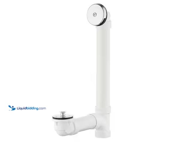 Lot 49-1628197 - Lot of (2) Everbilt Twist and Close 1-1/2 in. Schedule 40 White PVC Pipe Bath Waste and Overflow Dra...