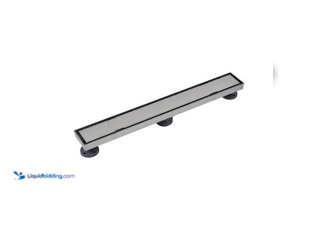 Lot 49-5406346 - Oatey Design line 24 in. Stainless Steel Linear Shower Drain with Tile-In Pattern Drain Cover, Model...