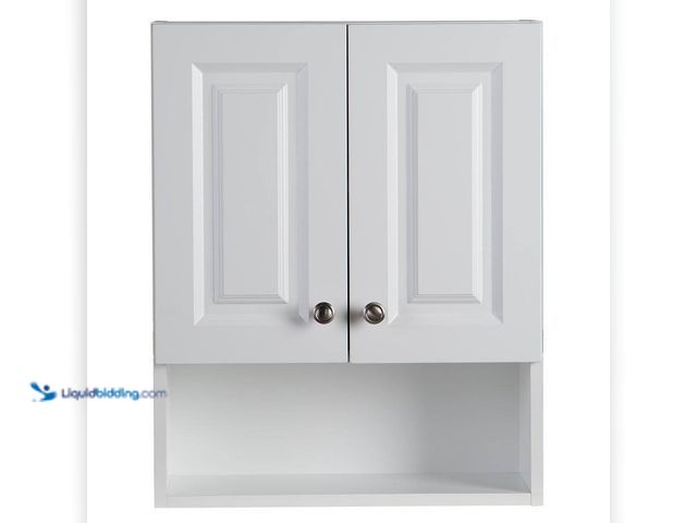 Lot 49-5416339 - Glacier Bay Lancaster 21 in. W x 8 in. D x 26 in. H Surface-Mount Raised panel Bathroom Storage Wall...