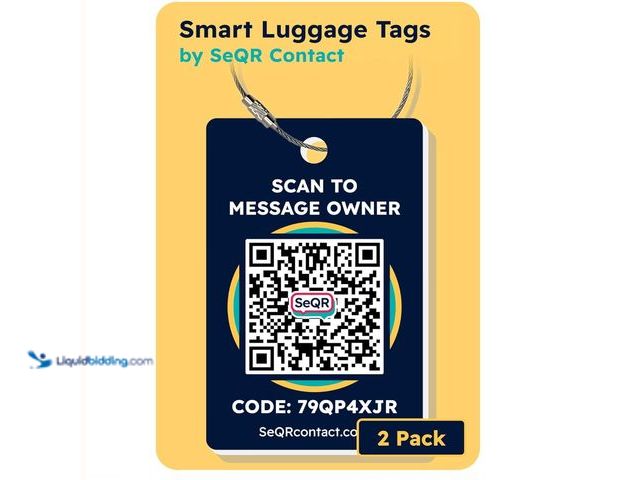 Lot 49-1578263 - Lot of (10) pcs. Smart Luggage Tags | Privacy QR Code Luggage Tag Keeps Personal info Private | Cust...