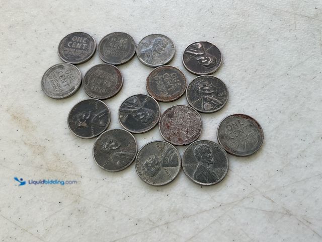 Lot 49-1505984 - LOT OF 15 WARTIME STEEL PENNIES FROM 1943 #COINS1211