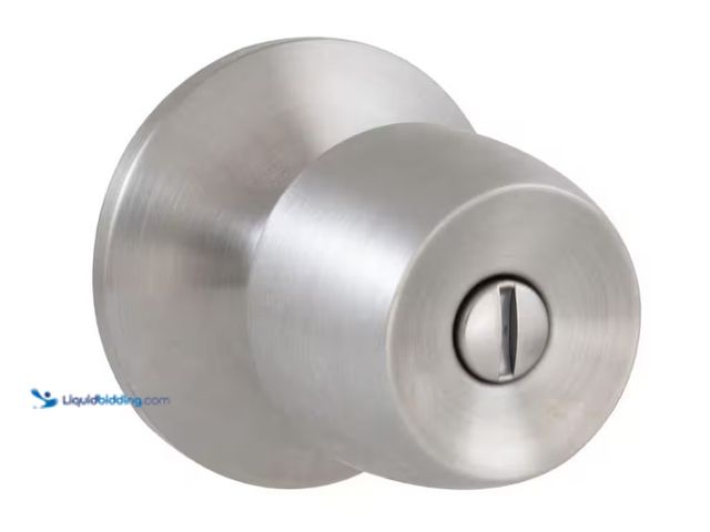 Lot 49-1515854 - (4) Defiant Brandywine Stainless Steel Bed/Bath Door Knob, Model # 1008974360, New.  Ref#HDSR0710