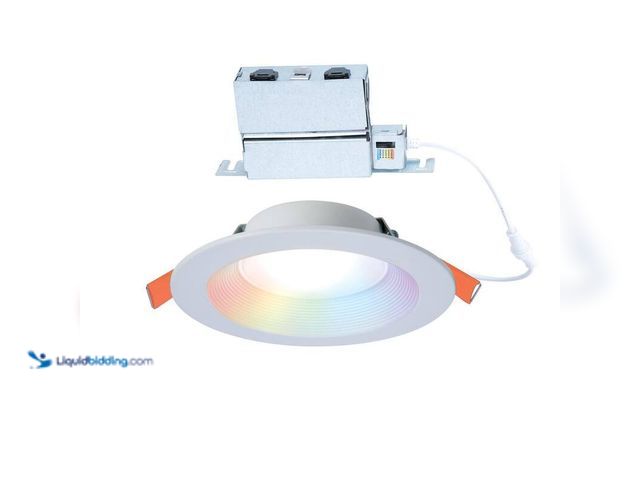 Lot 49-5412697 - Halo RL 6 in. Color and Tunable White Regresed Canless Smart Wi-Fi LED Recessed Downlight with WiZ P...
