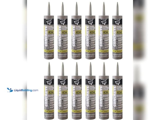 Lot 49-1547525 - DAP Premium Textured Concrete Elastomeric Filler and Sealant 12 Pack, Model# B08G5D1TBY, Unused.  Re...