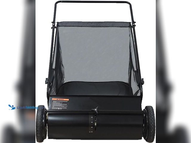 Lot 49-5416571 - Push Lawn Sweeper, 26-Inch Width, 7 Cu. Ft. Hopper Capacity, 4 Spinning Brushes, Adjustable Height, ...