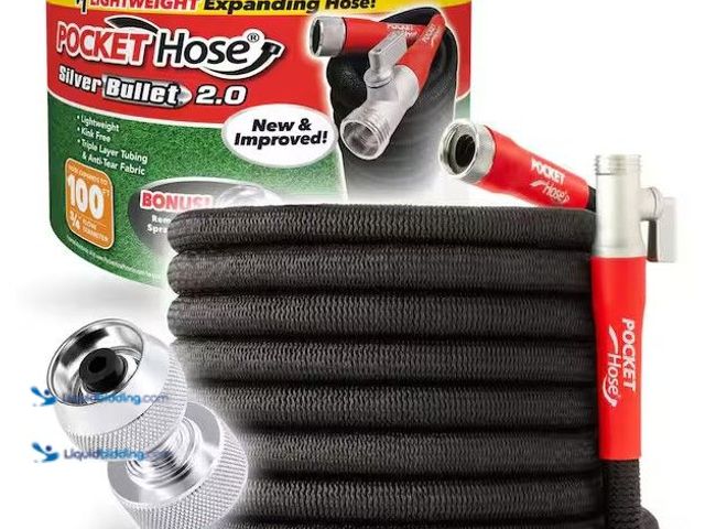 Lot 49-5575081 - Unbranded 3/4 in. x 100 ft. Expandable Garden Hose with Turbo Shot Nozzle, Model # 17825-HD24 UNUSED