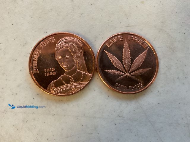 Lot 49-5467365 - LOT OF 2 COLLECTIBLE FACE ONE AV OUNCE .999 COPPER COINS