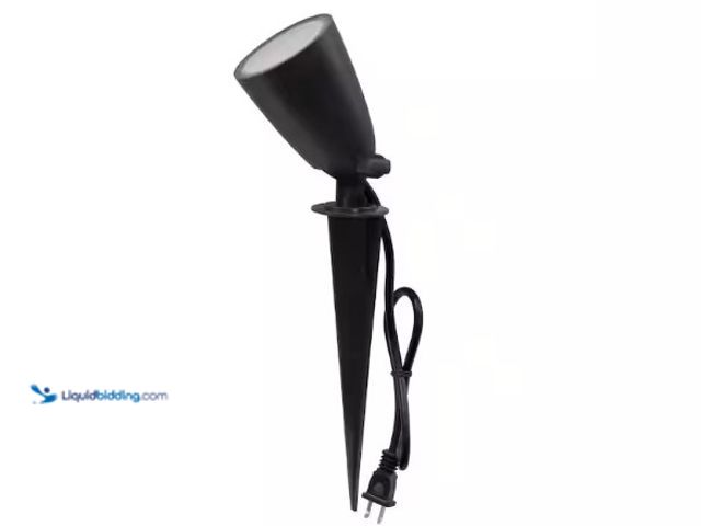 Lot 49-1625659 - Lot of (4) Commercial Electric Line Voltage Bronze LED Landscape Flood Light with Spike, Model # SPK...