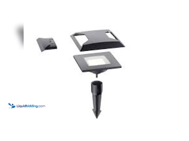 Lot 49-5476553 - Hampton Bay 150 Lumen Low Voltage Black Hardwired Integrated LED Square Outdoor InGround Stair Light...