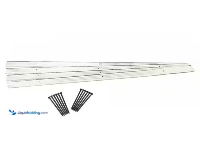 Lot 49-2000004 - ProFlex 24 ft. x 4 in. Silver Aluminum Landscape Edging Project Kit (4 - 6 ft. pieces), Model # 1806...