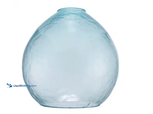 Lot 49-1622868 - Lot of (3) 7.16 in. Blue Tint Bubble Glass Globe Pendant Lamp Shade With 2.25 in. Lip Fitter, Model ...