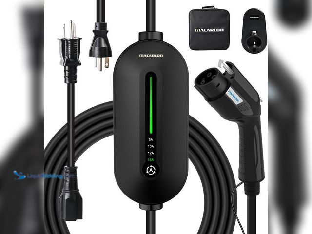 Lot 49-5553104 - MACARLON 8-16A Adjustable Level 1&2 EV Charger, 110V-240V, IP66 Waterproof, Black MODEL: B0F4QWTRJB ...