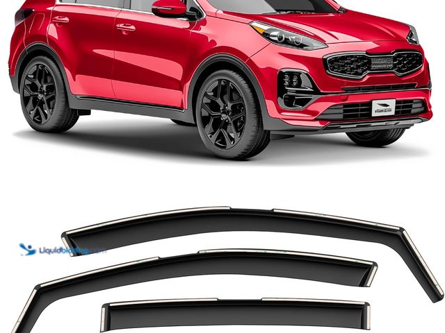 Lot 49-5422246 - Voron Glass in-Channel Extra Durable Rain Guards for Kia Sportage 2017-2022, Window Deflectors, Vent...