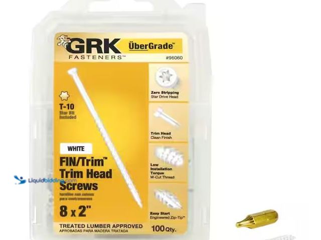 Lot 49-1568948 - Lot of (4) GRK Fasteners #8 x 2 in. Star Drive Trim-Head White Trim Wood Screw (100-Pack) Model # 96...