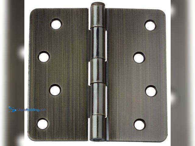 Lot 49-5406354 - Glide Rite 4 in. Antique Brass Steel Door Hinge 1/4 in. Corner Radius with Screws (12-Pack), Model #...