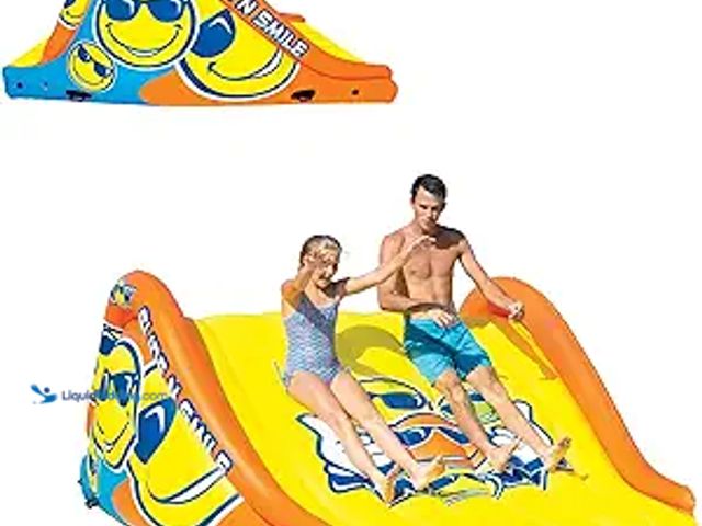 Lot 49-5440150 - WOW Sports - Sports Slide N Smile - Inflatable Floating Giant Water Slide For Adults & Children - Po...