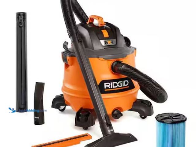 Lot 49-1569620 - RIDGID 14 Gal. 6.0 Peak HP NXT Shop Vacuum Wet Dry Vac with Fine Dust Filter, Locking Hose, Wands an...