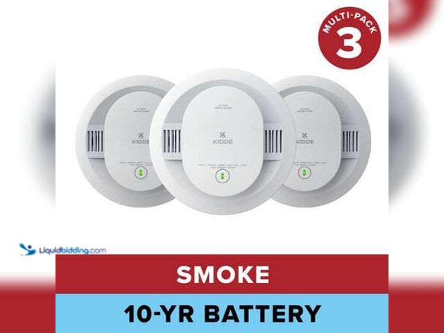 Lot 49-5541613 - Kidde 10-Year Battery Powered Smoke Detector with Photoelectric Sensor (3-Pack), 20SD10. Model # 210...