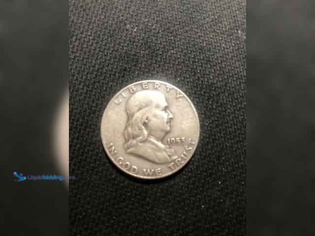 Lot 49-397072 - 1 - silver Franklin half D.   1953-d