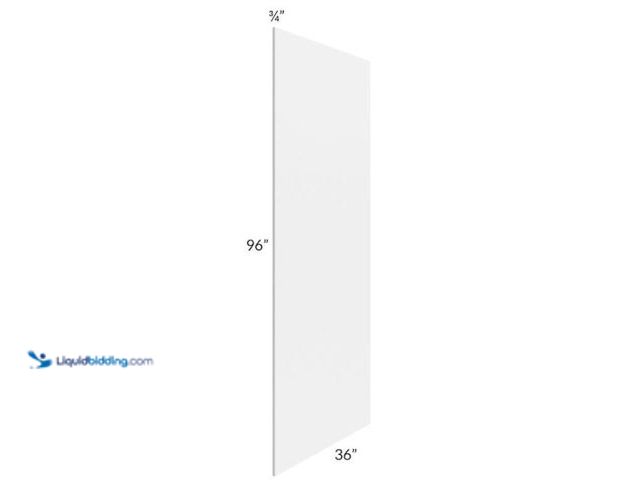 Lot 49-1631107 - White 36x96 Finished Panel (3/4" Thick), Unused, Scuffs/Scratches, Shipping damage. (NOTE: Scuffs al...