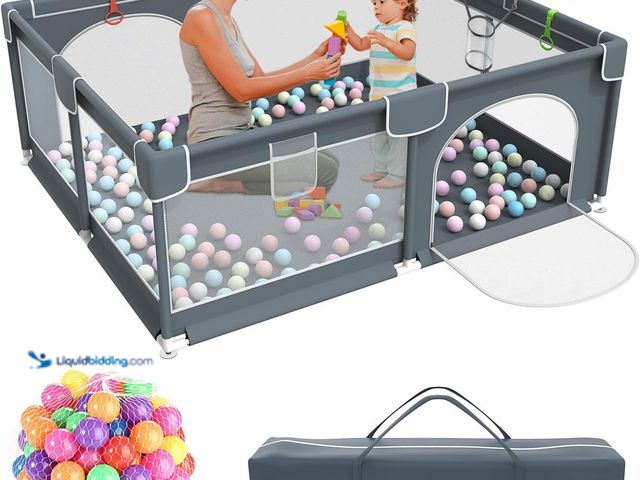 Lot 49-5408498 - Baby Playpen, Kids Large Playard with 50PCS Pit Balls, Indoor & Outdoor Kids Activity Center. [ASIN:...