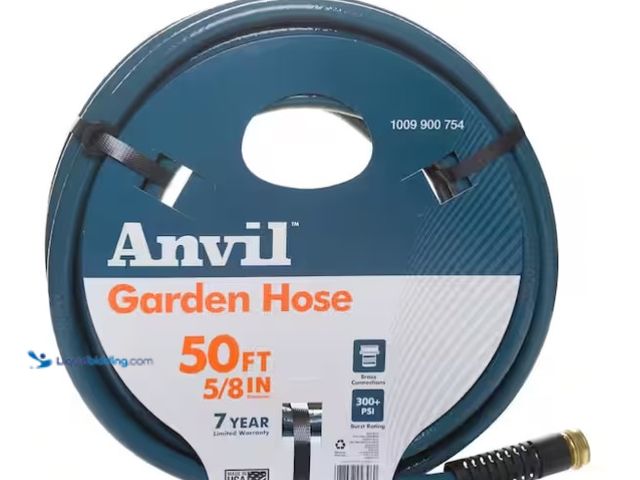 Lot 49-1575375 - Anvil 5/8 in. x 50 ft. Medium-Duty Garden Hose, Model # CHDANT58050, Slightly used.  Ref#ASRHD0130