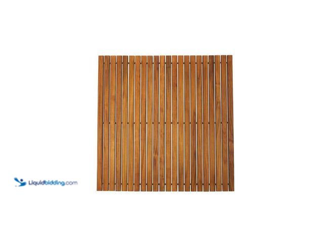 Lot 49-2024836 - NORDIC STYLE LLC Oiled Brown Teak Indoor and Outdoor String Mat with Rubber Footing 30 in. x 30 in.....