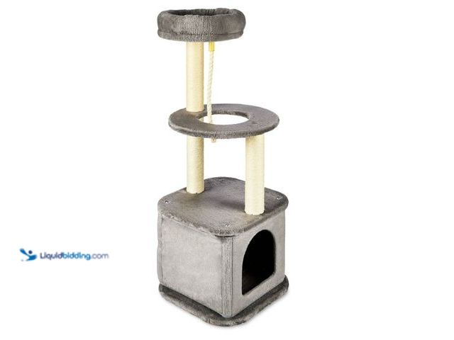 Lot 49-5543060 - Vibrant Life 4-Level Cat Tree Tower with Condo and Sisal Post, Gray, 39.4 in. Unused