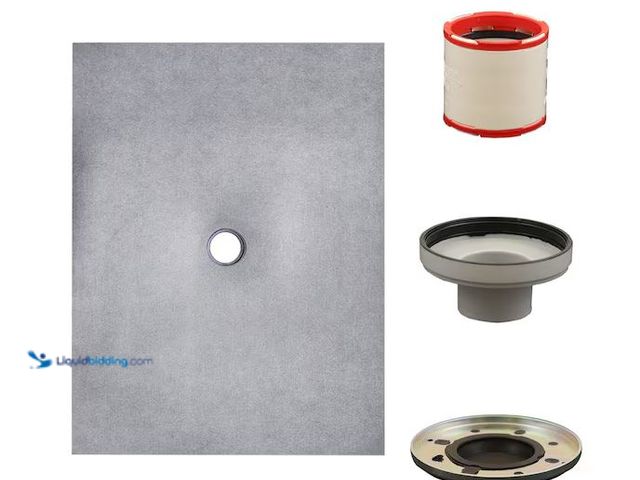 Lot 49-1568383 - Everbilt Watershield Shower System 36 in. x 60 in. Waterproof Center Drain Shower Tray With Drain As...