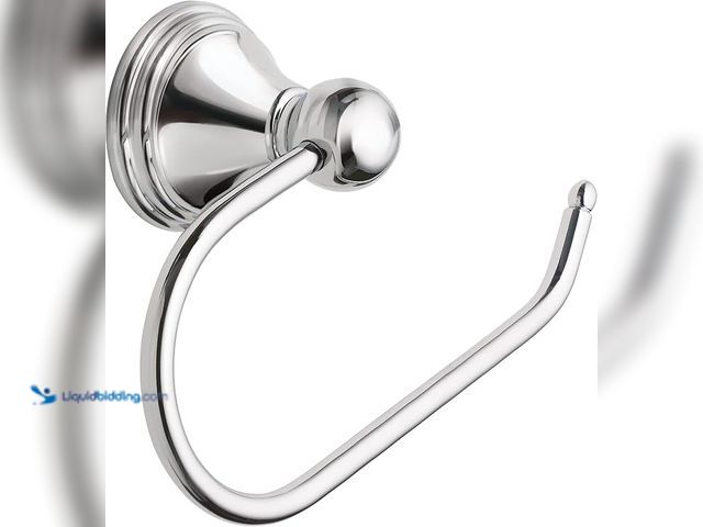 Lot 49-2006468 - Lot of (3) Moen Preston Single Post Toilet Paper Holder, Wall Mounted with Hardware, European Open A...