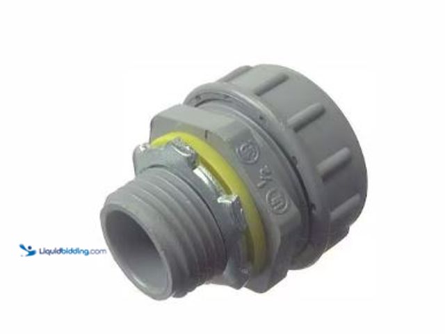 Lot 49-1517316 - Halex 3/4 in. Liquid Tight Connector Nylon Multipiece One box of 3 Model # 76207B Unused   Ref#HD072...