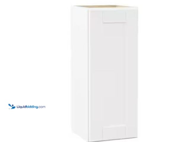 Lot 49-1624479 - Hampton Bay Shaker 12 in. W x 12 in. D x 30 in. H Assembled Wall Kitchen Cabinet in Satin White Mode...