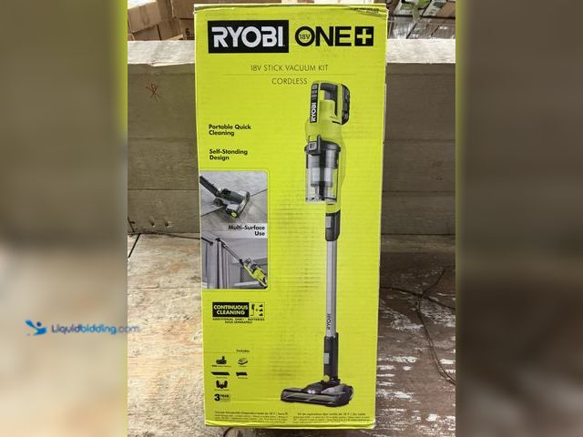 Lot 49-3565942 - RYOBI ONE+ 18V Bagless Cordless Mesh Filter Stick Vacuum Cleaner (Tool Only). Model # PCL720B. Unuse...