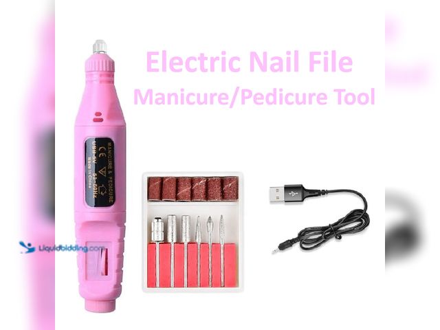 Lot 49-1820416 - Electric Nail File Manicure/Pedicure Tool Pink - NEW - Professional nail drill bit for acrylic nail ...