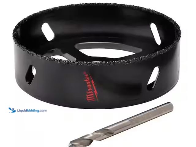 Lot 49-1574901 - Milwaukee 6-3/8 in. Carbide Recessed Light Hole Saw With Pilot Bit, Cuts through drywall, plaster, a...