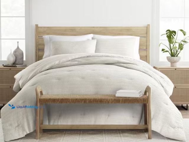 Lot 49-1564402 - Becky Cameron Waffle Textured 3 Piece All Season Down-Alternative Twin Comforter Set in Dune Model #...